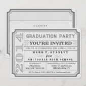 Invitation du Ticket Style 2014 Grey Graduation Pa (Devant / Derrière)