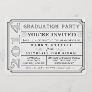 Invitation du Ticket Style 2014 Grey Graduation Pa