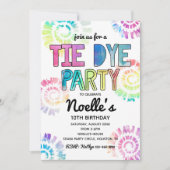 Invitation du Tie Dye Party | Anniversaire de Tie  (Devant)
