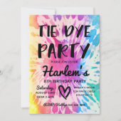 Invitation du Tie Dye Party | Anniversaire de Tie  (Devant)