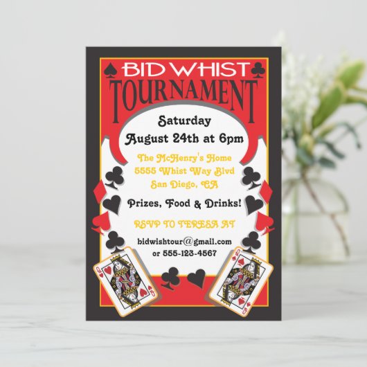 Invitation du tournoi d'enchères (Debout devant)