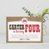 Invitation du tracteur de pays rouge (Debout devant)