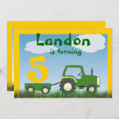 Invitation du Tractor Party : Âge de Cart (Devant / Derrière)