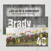 Invitation du Tractor Party : Bois de grange et tr (Devant / Derrière)