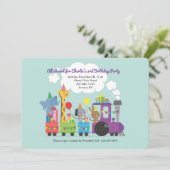 Invitation du train d'anniversaire animal (Debout devant)