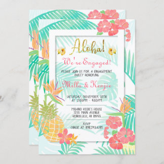 Invitation du Tropical Luau Aloha Engagement Party