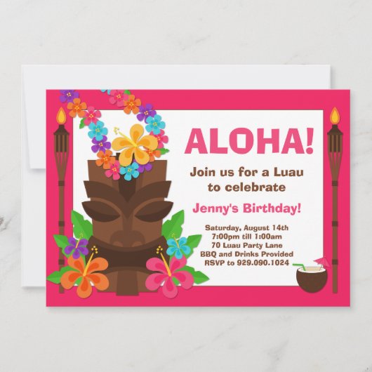 Invitation du Tropical Luau Party (Devant)