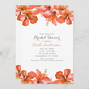 Invitation du Tropical Orange Hibiscus Hawaiian Pa