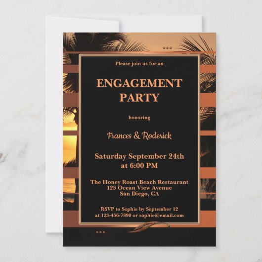 Invitation du Tropical Sunset Beach (Devant)