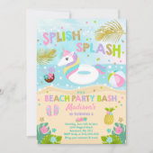 Invitation du Unicorn Beach Party Unicorn Pool Flo (Devant)