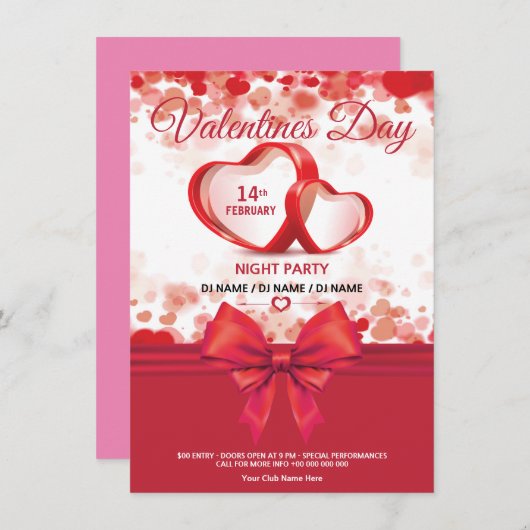 Invitation du Valentines (Devant / Derrière)