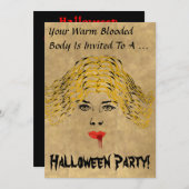 Invitation du Vampire Halloween Party (Devant / Derrière)