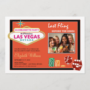 Invitation du Vegas Weekend Bachelorette Party (or