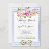 Invitation du Wedding shower d'aquarelle florale m (Devant)