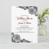 Invitation du Wedding shower de dentelle noire (Debout devant)