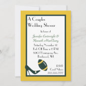 Invitation du Wedding shower de football vert et j (Devant)
