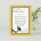 Invitation du Wedding shower de football vert et j (Debout devant)