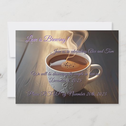 Invitation du Wedding shower de la coupe du café (Devant)