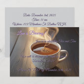 Invitation du Wedding shower de la coupe du café (Devant / Derrière)