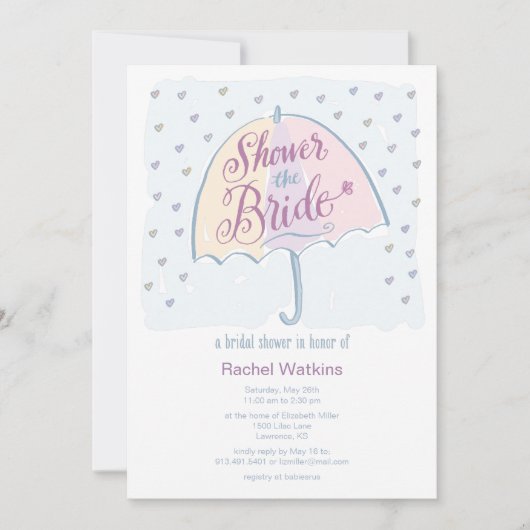 Invitation du Wedding shower de la mariée (Devant)