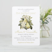 Invitation du Wedding shower de poire vert d'or (Debout devant)