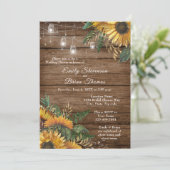Invitation du wedding shower de tournesols rustiqu (Debout devant)