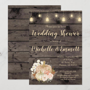 Invitation du Wedding shower d'or Rustic Fall Citr