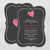 Invitation du wedding shower du couple rose de (Devant / Derrière)