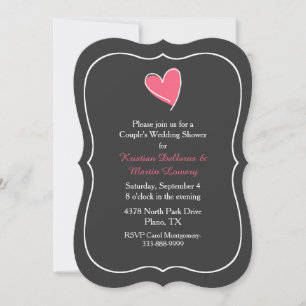 Invitation du wedding shower du couple rose de