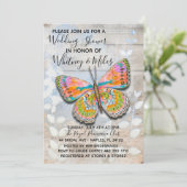Invitation du Wedding shower du papillon de printe (Debout devant)