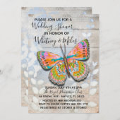 Invitation du Wedding shower du papillon de printe (Devant / Derrière)