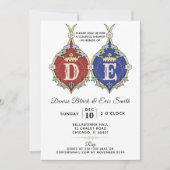 Invitation du Wedding shower Royal Monogram Couple (Devant)