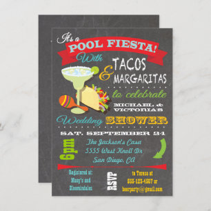 Invitation du Wedding shower Tacos et Tequila Pool