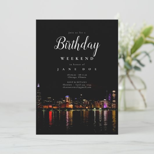 Invitation du week-end d'anniversaire de Chicago S (Debout devant)