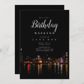 Invitation du week-end d'anniversaire de Chicago S (Devant / Derrière)