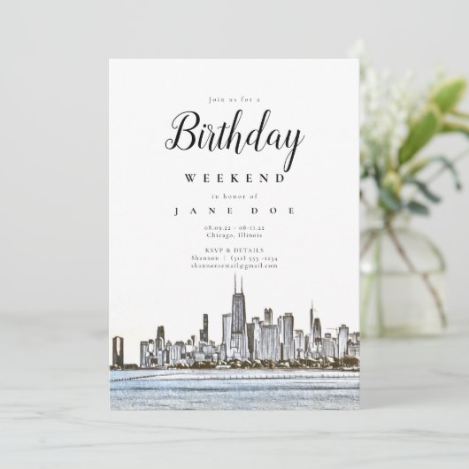 Invitation du week-end d'anniversaire de Chicago S (Debout devant)