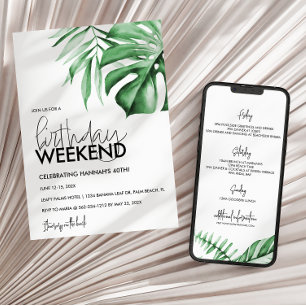 Invitation du week-end d'anniversaire tropical + I