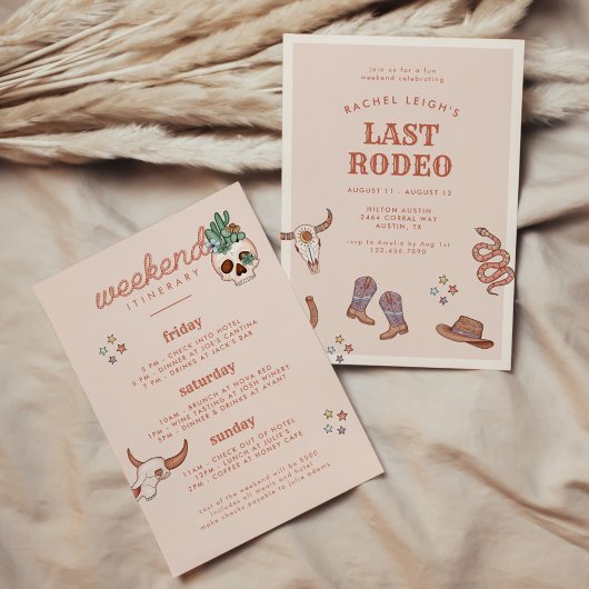 Invitation du week-end de Bachelorette Cowgirl du 
