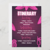 Invitation du week-end de Bachelorette Pink Tropic (Dos)