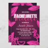 Invitation du week-end de Bachelorette Pink Tropic (Devant / Derrière)