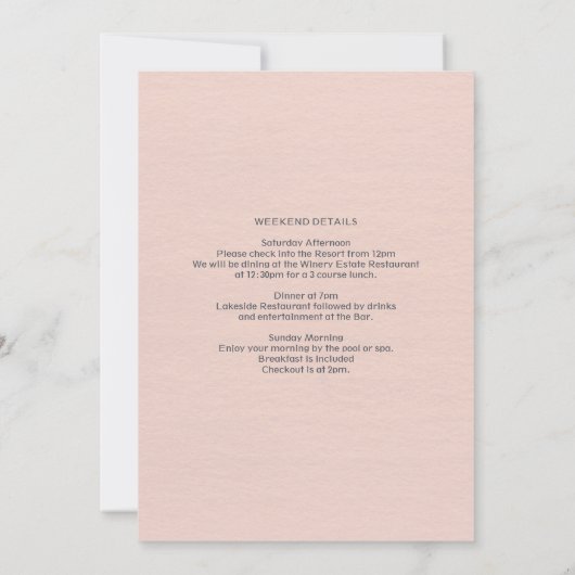 Invitation du week-end de Bachelorette rose vif (Dos)