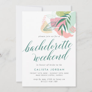 Invitation du week-end de bachelorette tropicale A