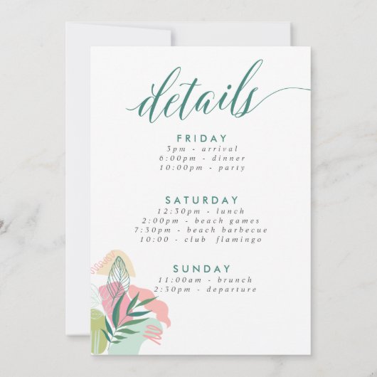 Invitation du week-end de bachelorette tropicale A (Dos)