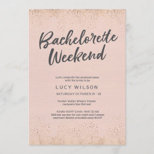 Invitation Du Week-End De La Bachelorette Rose Blu