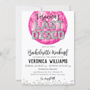 Invitation du week-end Disco Bachelorette