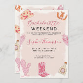 Invitation du week-end Pink Cowgirl (Devant / Derrière)