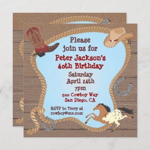 Invitation du Western Cowboy Lasso Party