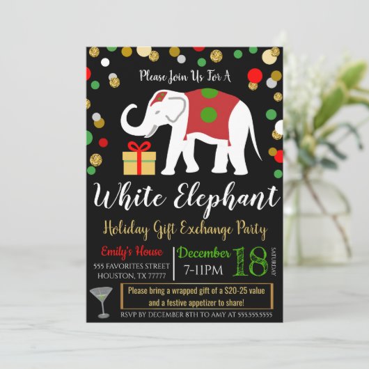Invitation du White Elephant Exchange Party (Debout devant)