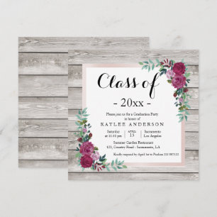 Invitation du Wood chic Graduation Party