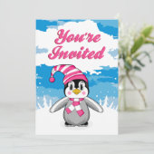 Invitation du Wooly Casquette Penguin Party (Debout devant)